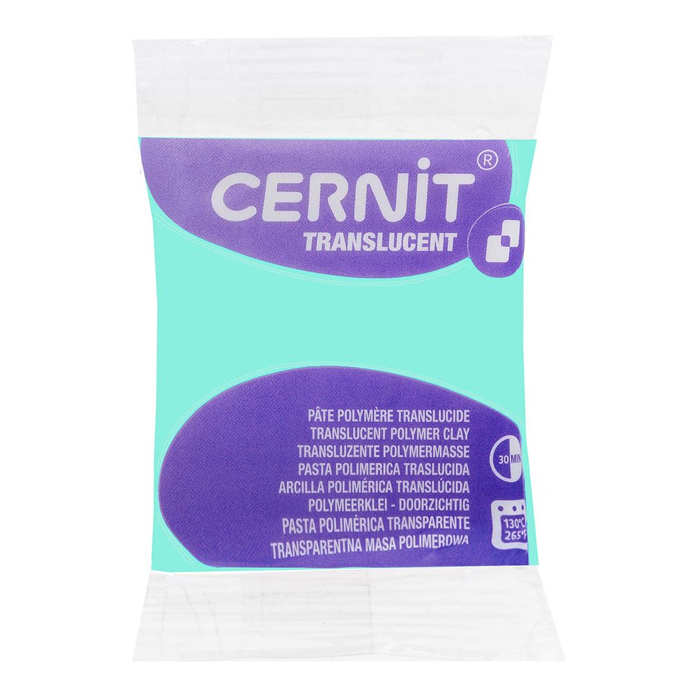 Полимерная глина запекаемая Cernit Translucent прозрачный, 56 г, 620 изумрудно-зеленый