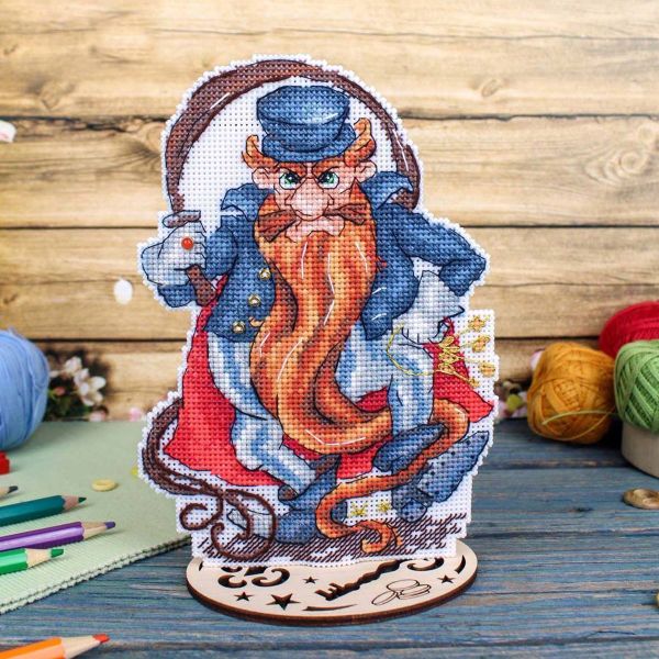 Набор для вышивания нитками МП Студия, на пластиковой канве Карабас-Барабас 18х13см