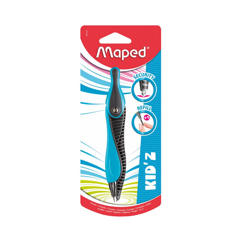 Циркуль пластиковый с грифелем, с безопасной иглой, KID''Z 191510, Maped