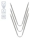 Спицы чулочные металл гибкие ⌀3.5 мм, 21 см, никель, Gamma KNF-3