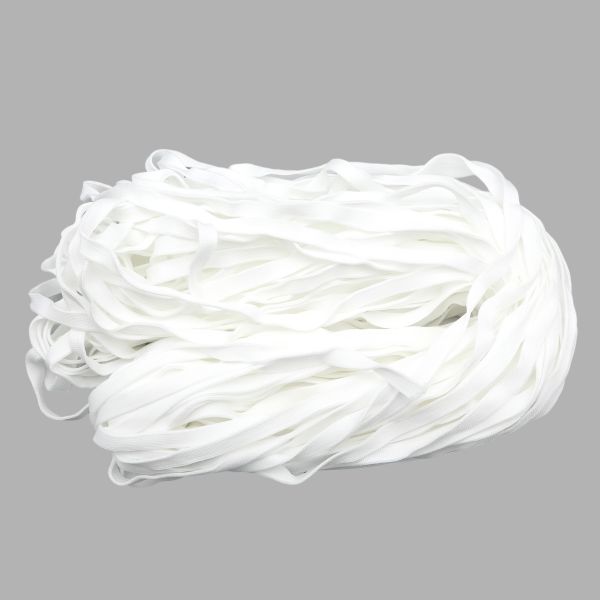 Шнур отделочный трикотажный плоский ⌀10.0 мм / 70 метров, белый