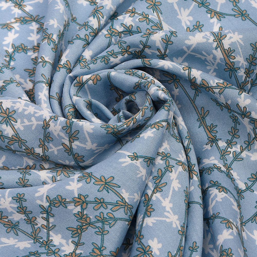 Штапель 90 г/м², 145 см / 2 метра, TBY.Vi.pr.E1326.03.2, цв.03 голубой