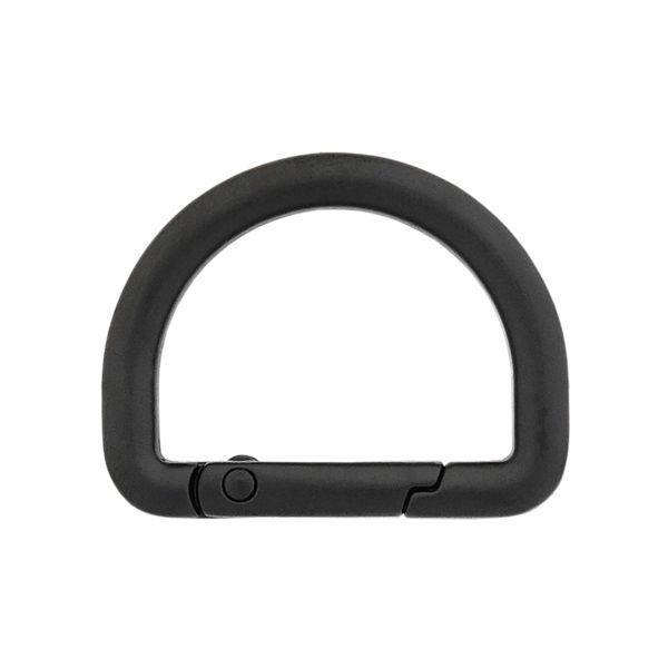 Карабин металл полукольцо 25 мм, черный матовый, MB_2232, 6 шт