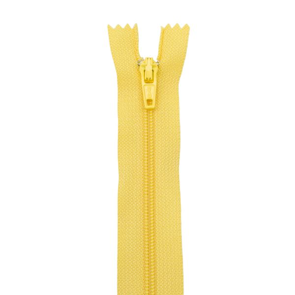 Молния спираль (витая) брючная Т3 (3 мм) 1 зам., н/раз., 20 см, автомат, яр.желт, 30113, 10 шт