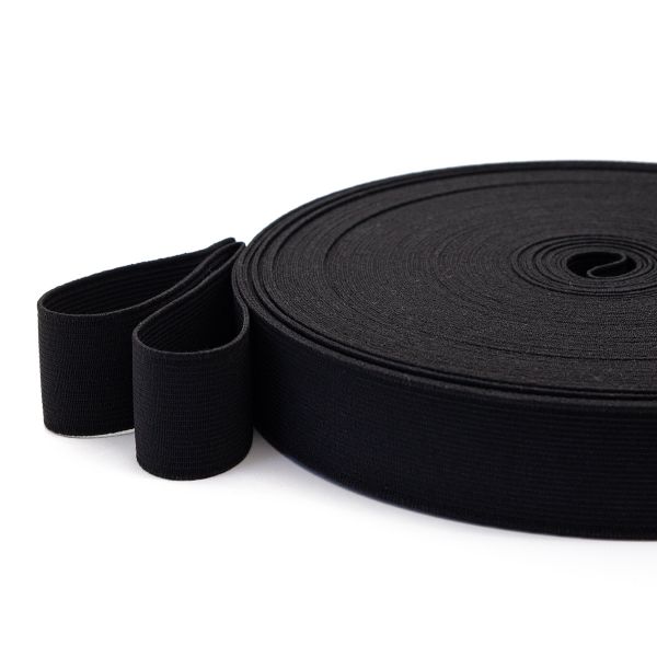 Резинка башмачная 35.0 мм / 25 метров, вязаная, черный