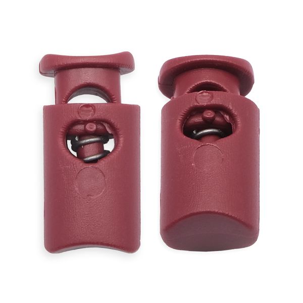 Фиксатор (зажим) для шнура пластик 1 отв., ⌀4.5 мм, 19х9 мм, цилиндр, ПП, бордовый, 100 шт