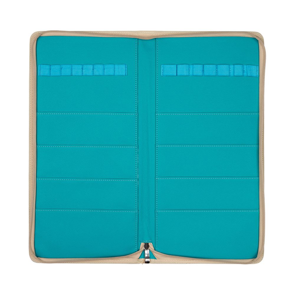 Органайзер для спиц и крючков кожзаменитель 43х21х2 см, 01 бирюза, Gamma OGN-04