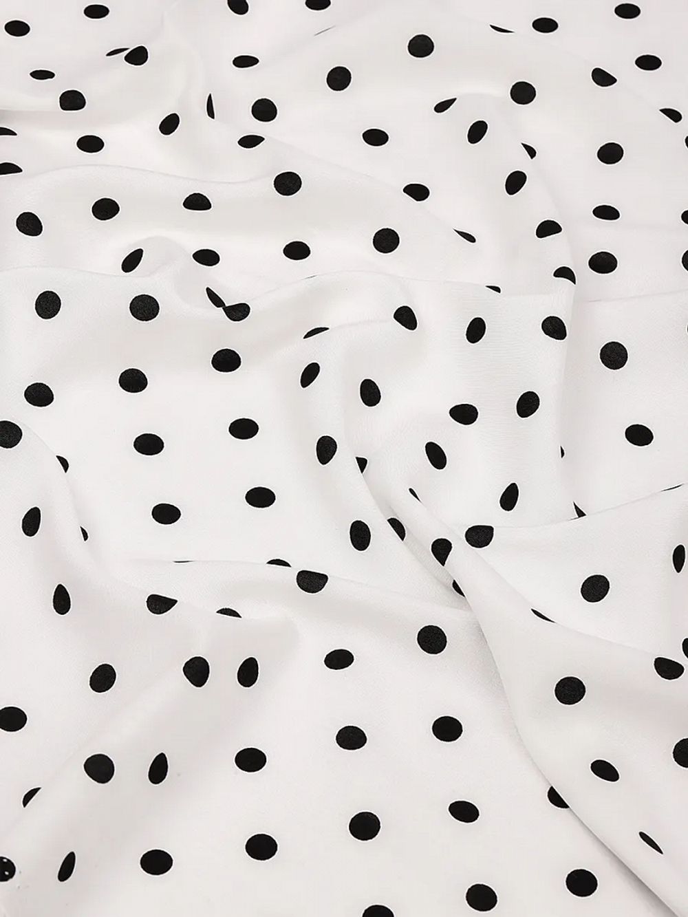 Штапель в горошек 90 г/м², 145 см / 2 метра, TBY.Vidt.04 цв.белый