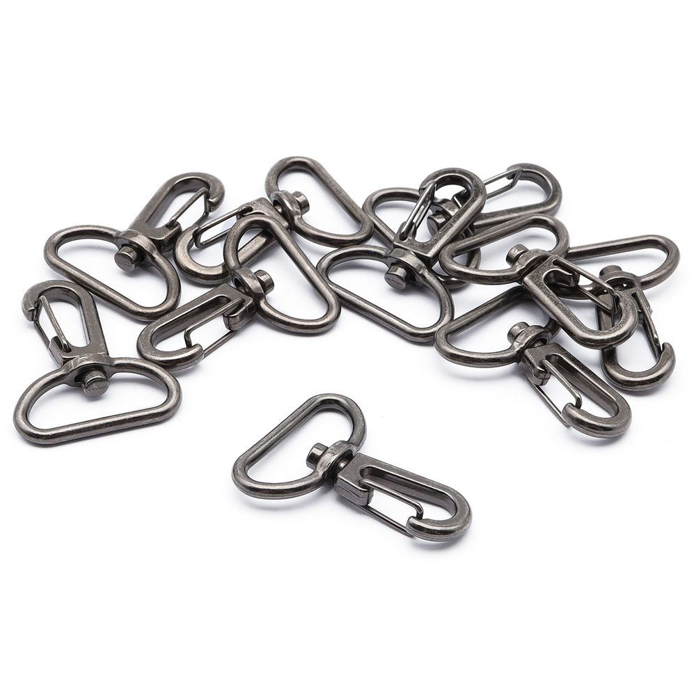 Карабин металл 25.0 мм (41х31 мм), никель черный, 10 шт