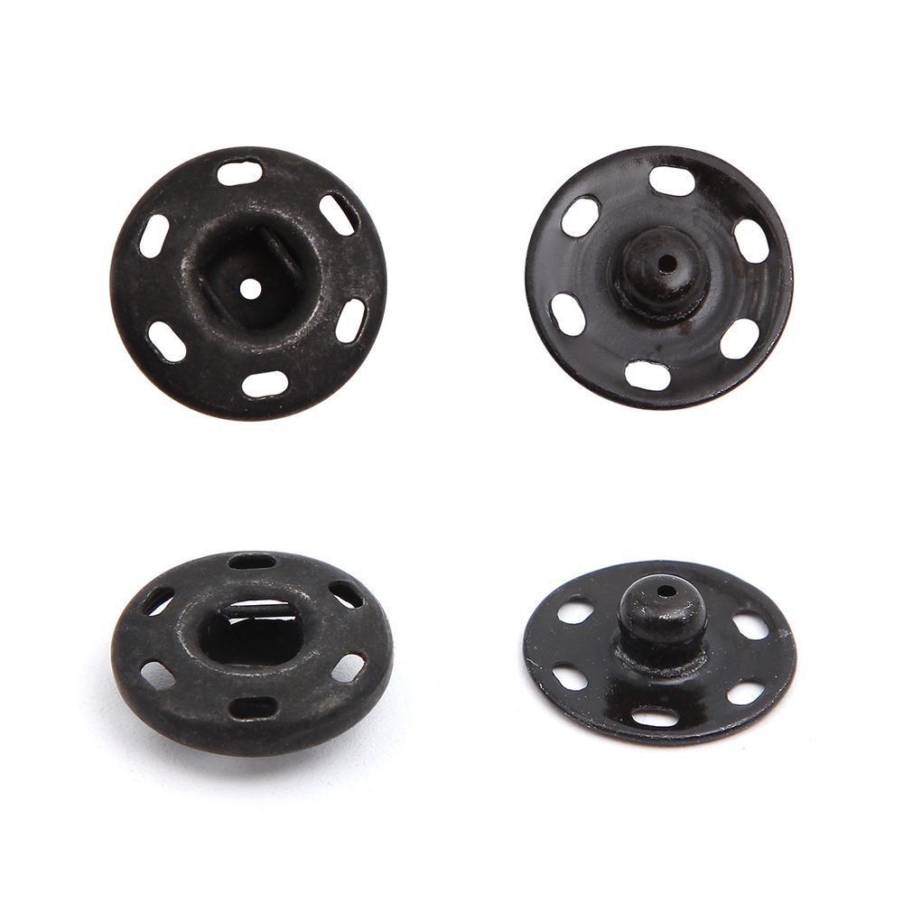 Кнопка пришивная металл ⌀18.0 мм, сталь, черные, 2 шт, Pony