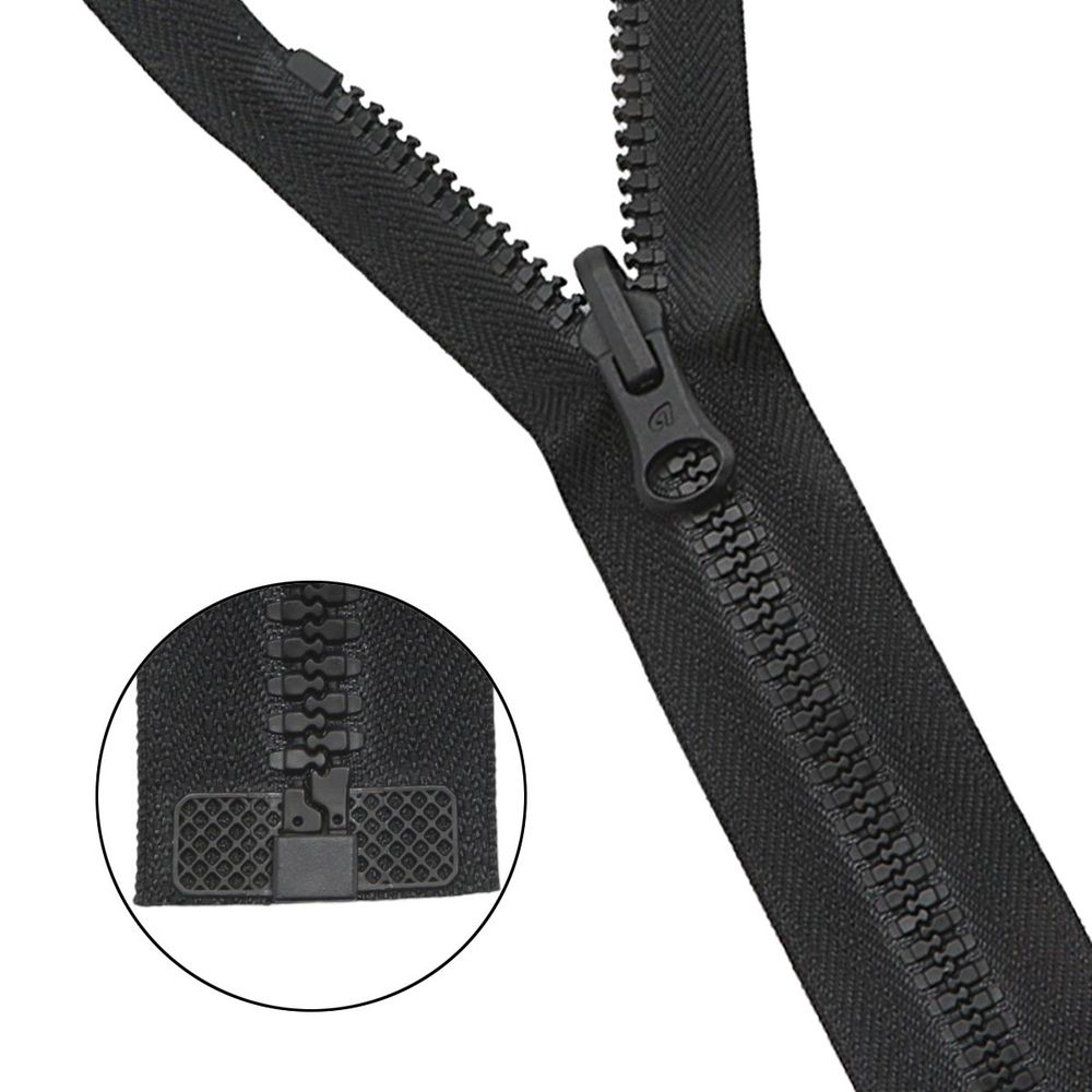 Молния трактор Arta Т6 (6 мм) 1 зам., разъем., 70 см, с реверсным замком, цв. 077 черный, 1 шт