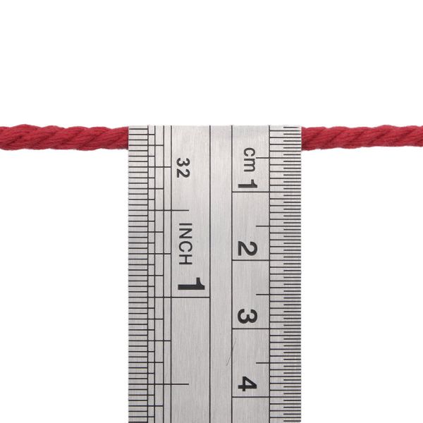 Шнур круглый х/б ⌀4.0 мм / 100 метров, (бобина) (красный)