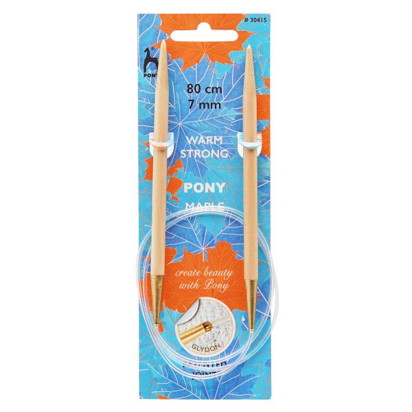 Спицы круговые Pony Maple ⌀7.0 мм, 80 см, клен, 30415