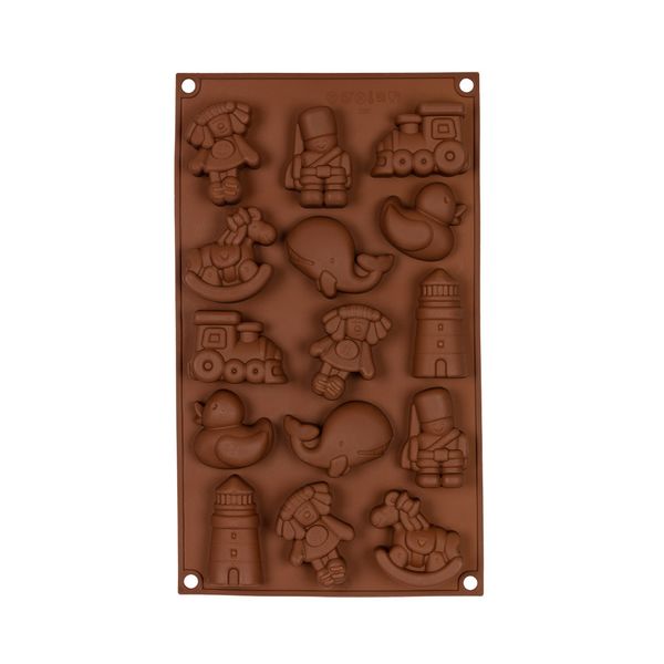 Форма силиконовая для конфет 30х17.4х2 см, ассорти -15 ячеек, S-Chief SPC-0122