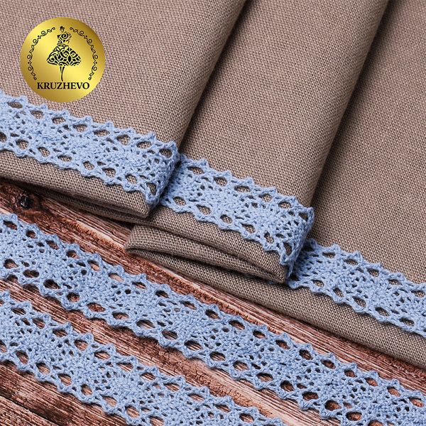 Кружево вязаное (тесьма) 20 мм / 10 метров, 6307-1 цв.23 голубой, 10 м, Kruzhevo