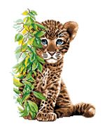 Алмазная (кристальная) мозаика Фрея, на подрамнике Малыш Леопард, 30х40 см