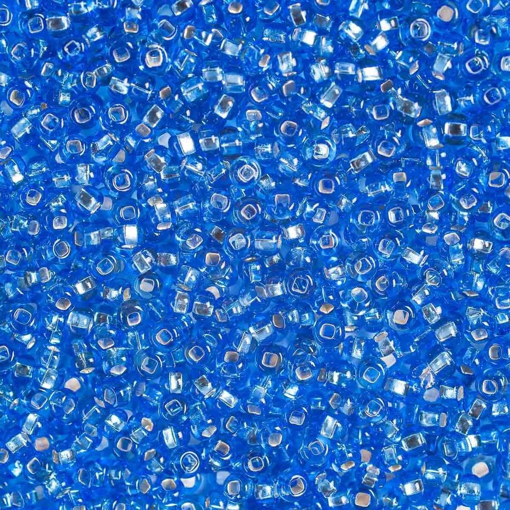 Бисер Preciosa прозрачный, серебряный центр 10/0 (2.3 мм), 100 г (5х20 г), цв. 37030