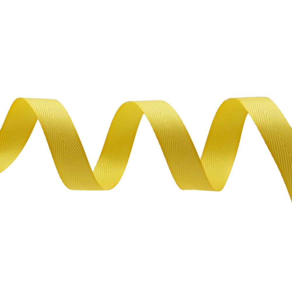 Лента декоративная ёлочка 25.0 мм / 20±1 метров, 85 т.желтый