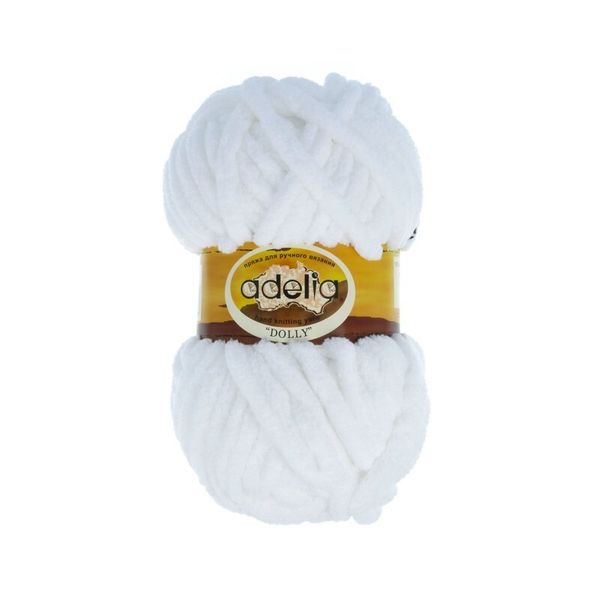 Пряжа Adelia Dolly / уп.5 мот. по 100г, 40м, 01 белый