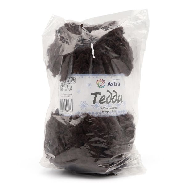 Пряжа Astra Premium (Астра Премиум) Тедди букле / уп.1 мот. по 150 г, 35 м, 07 коричневый