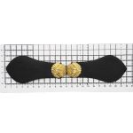 Фурнитура застежка для кардигана кожаная №5 черная 21,5см (золото), 2 шт