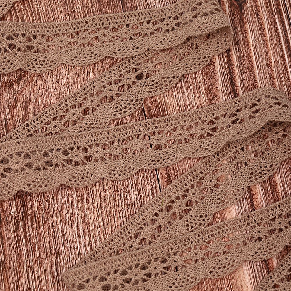 Кружево вязаное (тесьма) 27 мм / 10 метров, хлопок, TBY.1005, F294 капучино