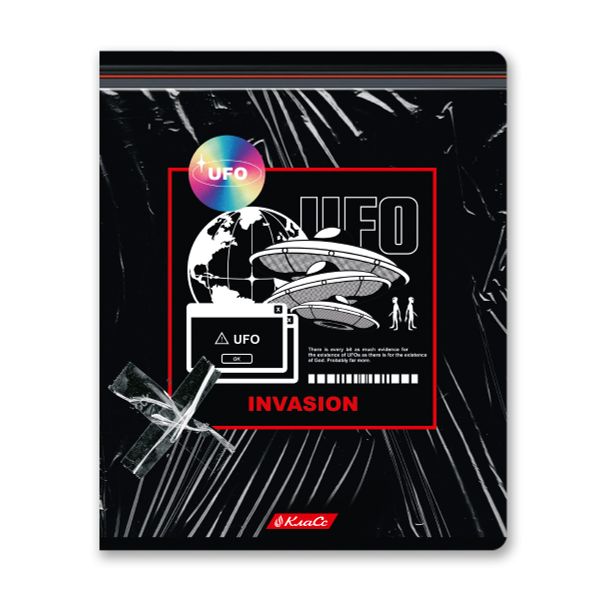 Тетрадь ученическая общая, A5+ 96 л. на скобе 60 г/м², белизна 100%, 5 шт, клетка в термоусадочной пленке, 000776 Вторжение, Светоч 96ТЕТк-001