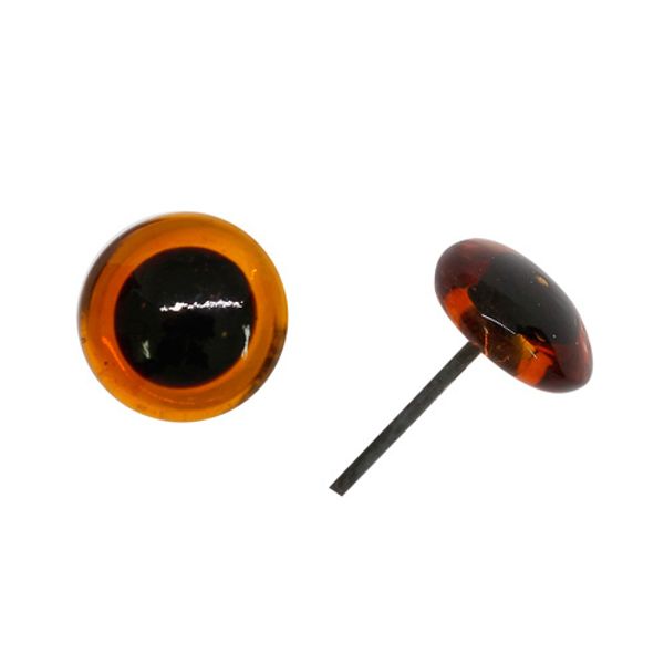 Глаза для кукол и игрушек 9 мм на метал. ножке, цв.коричневый, 6 шт