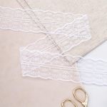 Кружево на сетке 45 мм / 9.14 метра, 32 белый, 3AR3730