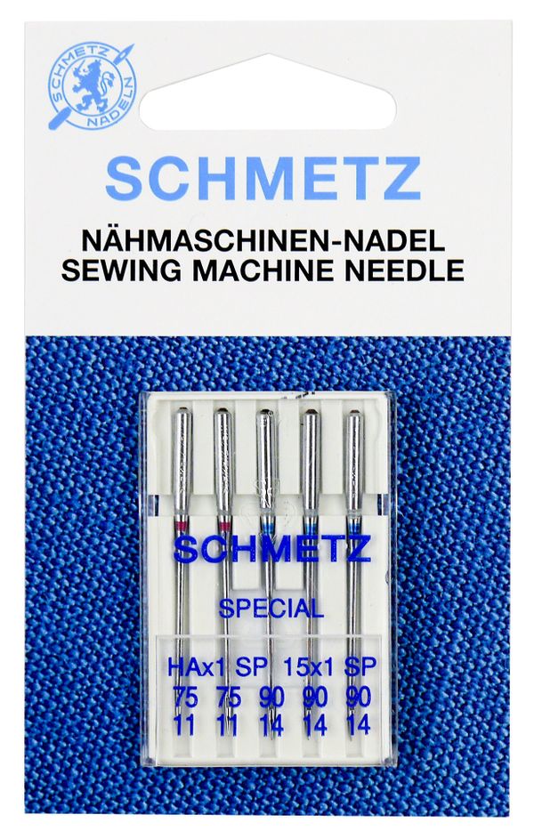 Иглы для швейных машин супер стрейч 130/705 H (HAx1SP), №75(2), №90(3), 5 игл, SCHMETZ