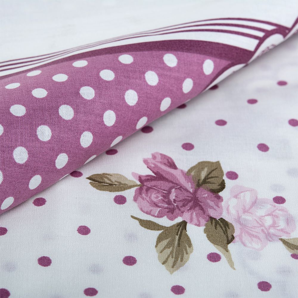 Ранфорс Розовые мечты 130 г/м², шир.240 см, в нарезке, цв. брусника, 10 метров /TOS/