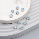 Хрустальные стразы в металлических цапах, цвет: св.голубой матовый 6 мм, 10 шт/упак. Astra&Craft, СЦ006ММ66