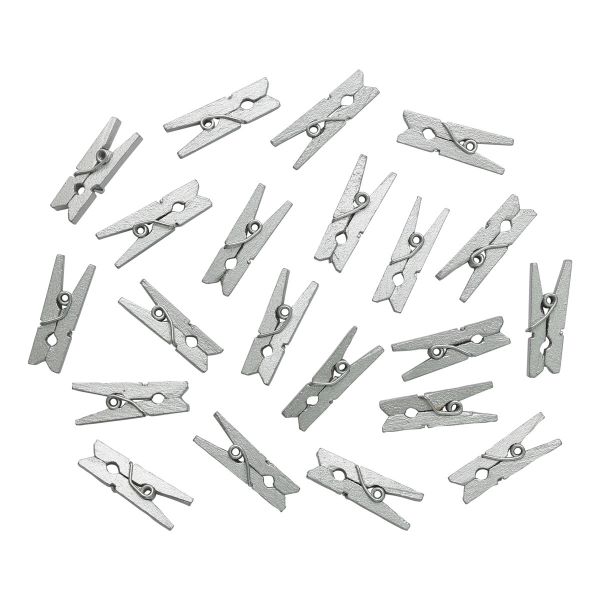 Прищепки цветные 2,5см (серебро), 50 шт