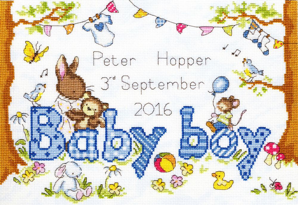 Bothy Threads, Bunny Love – Boy (Любимый крольчонок), 32х21 см /TOS/