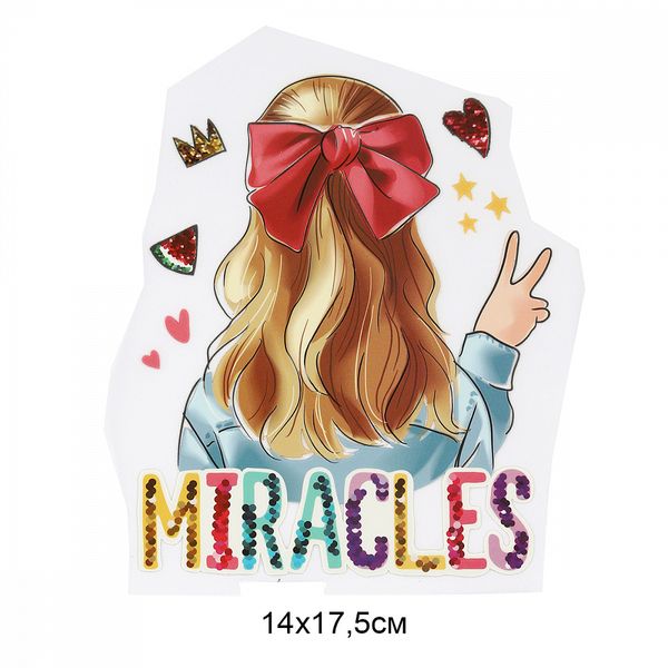 Термотрансфер арт.1270 Miracles 14х17.5см, уп.2 шт