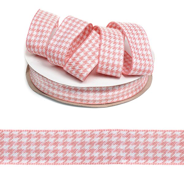 Тесьма отделочная Гусиные лапки 25 мм, 04 розовый, уп.22,9м