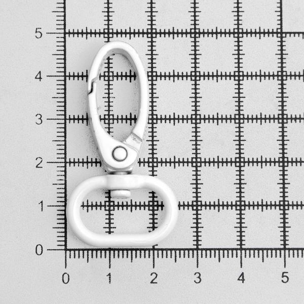 Карабин металл 20.0 мм (47х25 мм), белый лак, ГУ12849, 4 шт