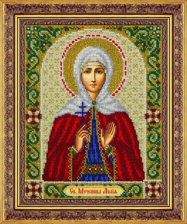 Набор для вышивания бисером Паутинка, Святая Лидия 20х25 см