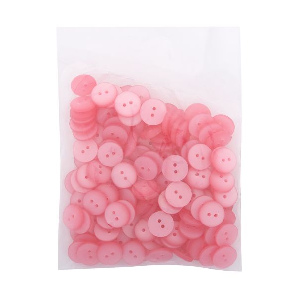Пуговицы на 2 прокола 22L (14мм), пластик (col.35 розовый), CR-K18M, 144 шт