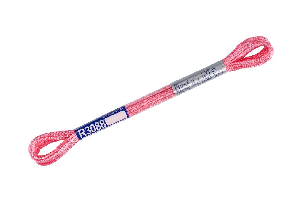 Мулине Gamma вискоза 100%, цв.R3088 розовый, 12 мотков по 8 метров