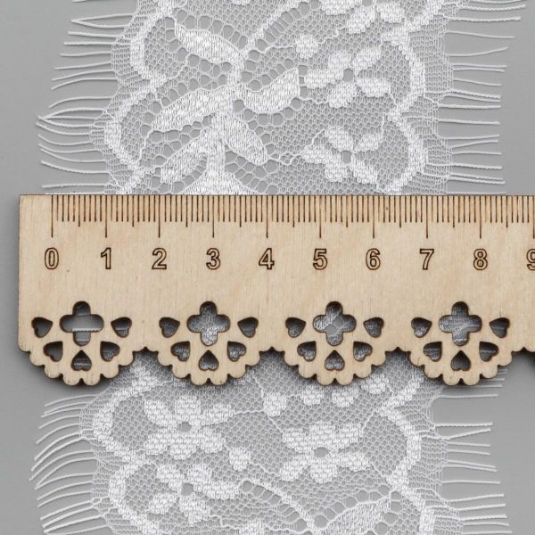 Кружево шантильи (реснички) 80 мм, 3м, цв.белый