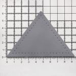 Заплатки пришивные из кожи, треугольник равнобедр., стор. 8см, с перфорацией, 2 шт, 100% кожа, 07 серый, 9903