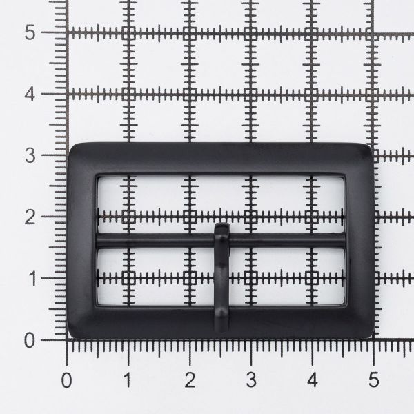 Пряжка ременная металл 40 мм, прямоугольная, матовый черный, 1 шт, (MB-155)
