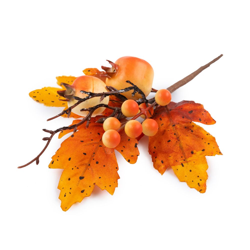 Веточка декоративная осенняя с ягодами 20 см, 3 шт, 01, Blumentag