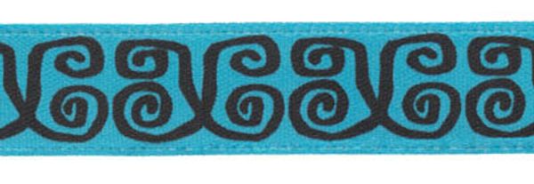 Лента атласная с рисунком 12.0 мм / 22.8±1 метра, O30/073 черный/голубой, Gamma ALP-121