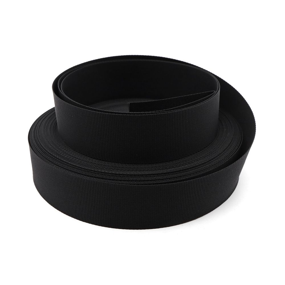 Стропа (ременная лента) 25 мм / 25 метров, толщ. 0.5 мм, [6.7 г/пог.м], 100% нейлон, черный