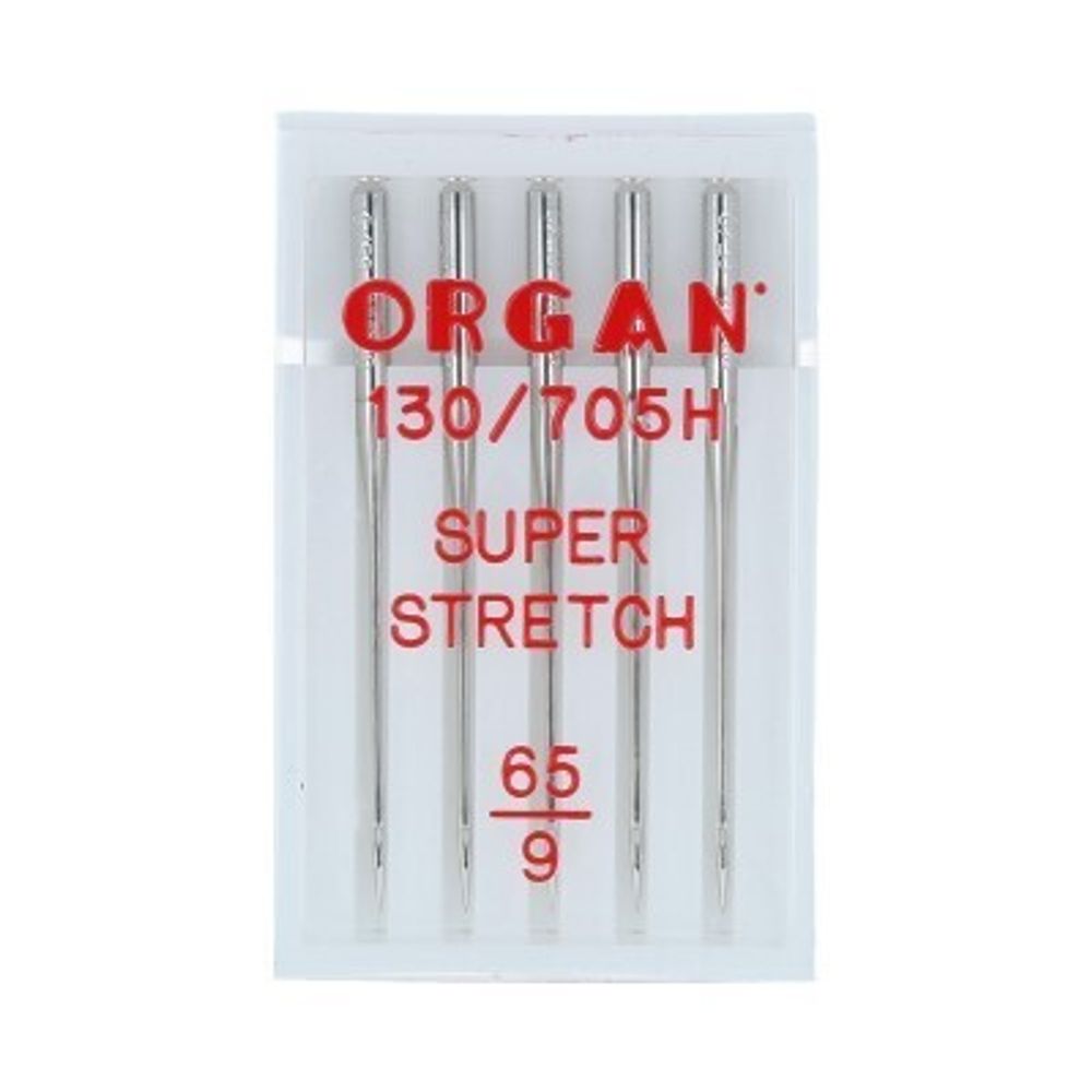 Иглы для швейных машин супер стрейч 130/705 H, №65, 5 игл, в пенале 5435065 65, ORGAN