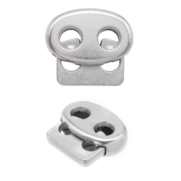 Фиксатор для шнура металл 1 отв., 15х17.8 мм, (in ⌀4 мм), 25 шт, матовый серебристый, MFR13