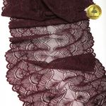 Кружево бельевое эластичное 195 мм / 3 м, 8034 цв.L076 сливовое вино, Kruzhevo