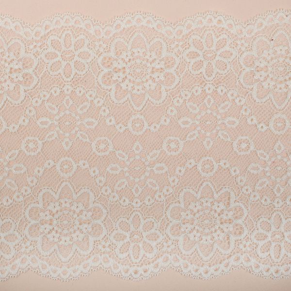 Кружево бельевое эластичное 185 мм / 25 м, 245, цв.004 сумрачно-белый, Kruzhevo